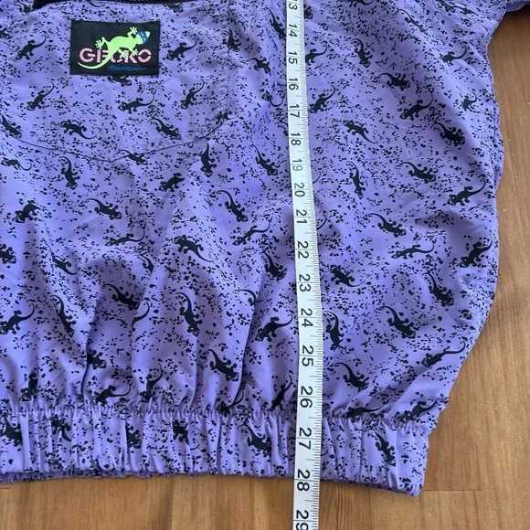 Gecko Hawaii Anorak Jacket Men's XL Purple 1/4 Zip Pullover AOP 80's 90s Surfer - Picture 12 of 12